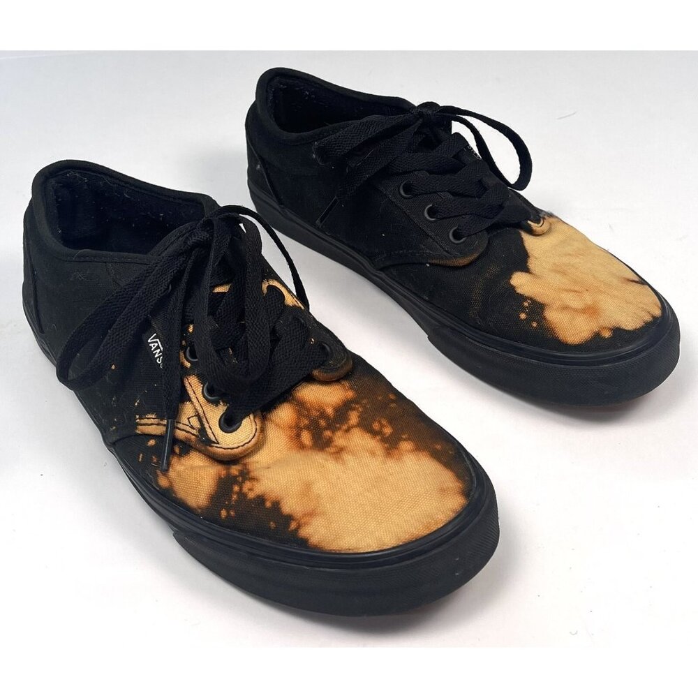 VANS Mens US 10 Custom OOAK Black Bleached Magma SKATE SHOES Sneakers 721461 EUC